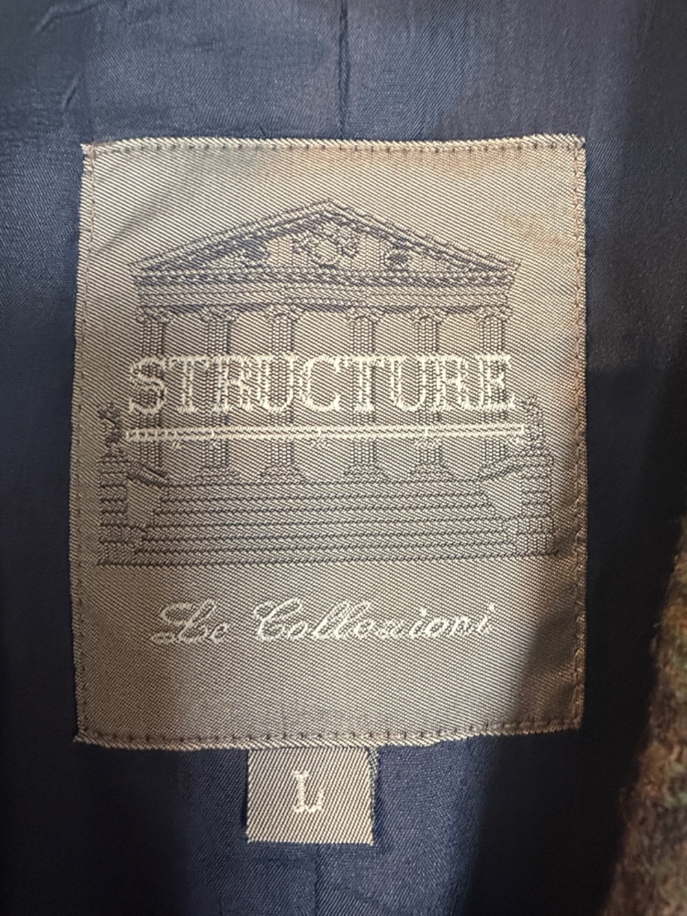Vintage Le Collezioni Structure Green, Brown, Navy Sport Blazer with Navy Lining - Picture 2 of 10